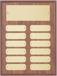 Walnut Finish Perpetual Plaque with 12 plates