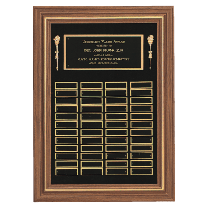 American Walnut Perpetual Plaque with Black Brass Plates