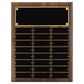 American Walnut 12 Plate Perpetual Plaque with Black Brass Plates