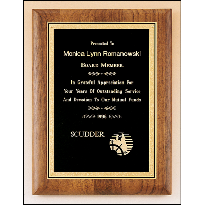 American Walnut Plaque Florentine with Black Textured Center