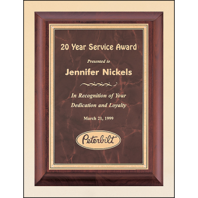 Cherry Finish Plaque with Ruby Marble Plate
