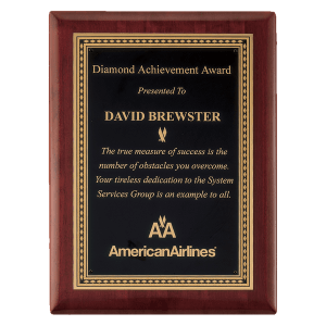 Airflyte Premium Rosewood Piano Finish Plaque with Gold Border