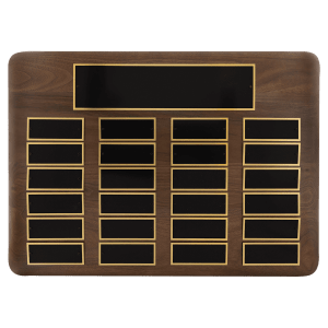 American Walnut  Perpetual Plaque with Black Brass Plates