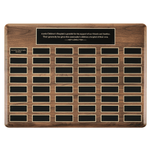 American Walnut  Perpetual Plaque with Black Brass Plates