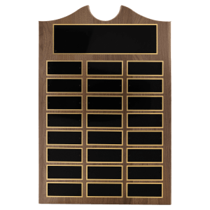 American Walnut Perpetual Plaque with Black Brass Plates