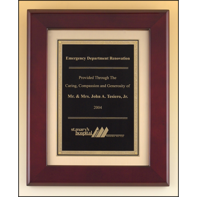 Rosewood Piano Finish Plaque with Florentine Plate