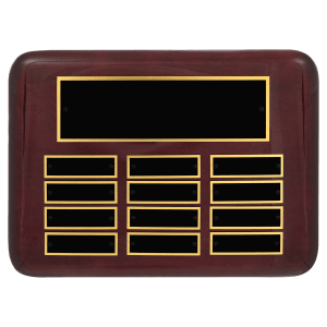 Rosewood Piano Perpetual Plaque with Black Brass Plates