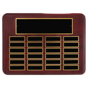 Rosewood Piano Perpetual Plaque with Black Brass Plates