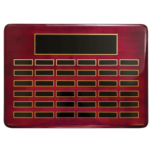 Rosewood Piano Perpetual Plaque with Black Brass Plates
