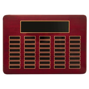 Rosewood Piano Perpetual Plaque with Black Brass Plates