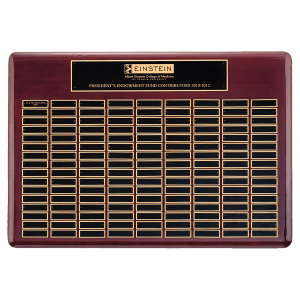 Rosewood Piano Perpetual Plaque with Black Brass Plates