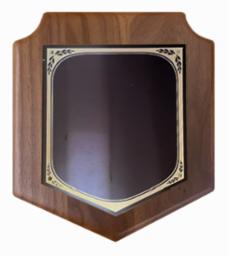 Genuine Walnut Plaque Black Brass Engraving Plate - view 2