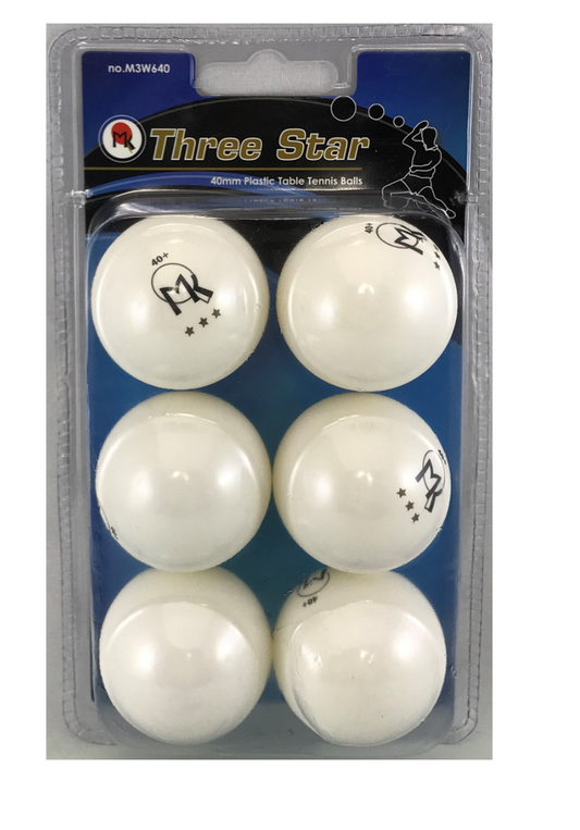 MK 3-Star Balls White 6/pac