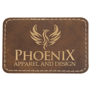 Rectangle Rustic/Gold Laserable Leatherette Patch with Adhesive - view 2