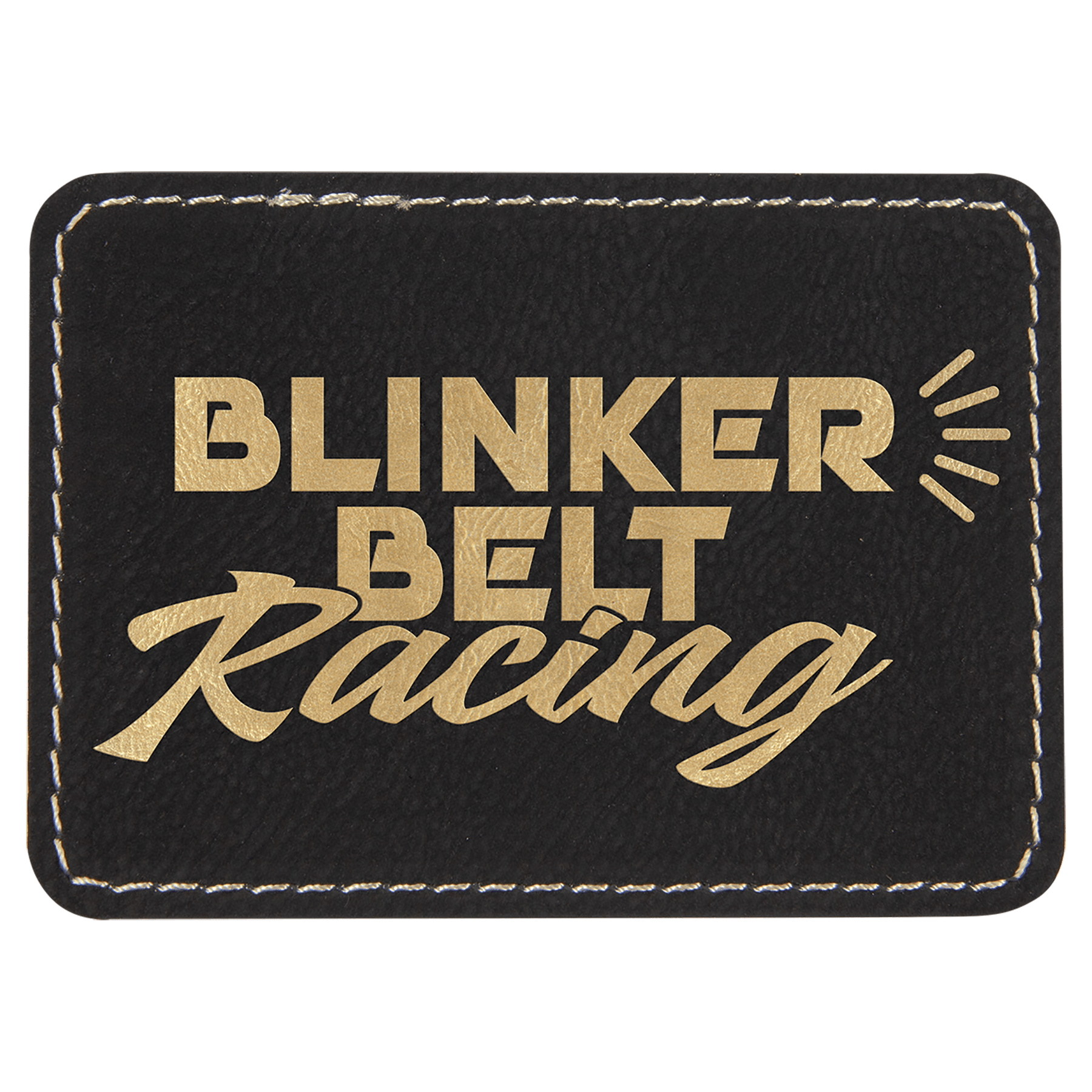 Rectangle Black/Gold Laserable Leatherette Patch