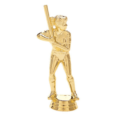 Ponytail Batter Figure, Softball, Gold - 5"