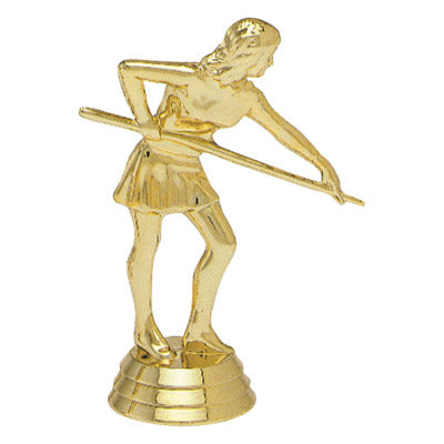Pool Shooter Figure, Female, Gold - 4"