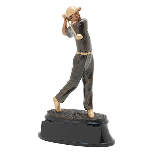 Male Golfer Colored Resin Trophy 10"