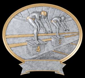 Male Swimmer 6" Oval Legend Plate - view 2