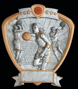 Female Basketball 8" Shield Resin Trophy