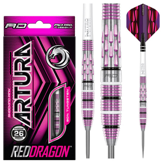 Artura Shocking Pink Steel Tip Darts