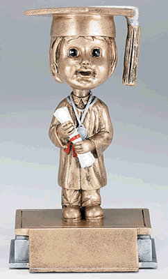 Girl Graduation Bobblehead 5.75" Resin Trophy