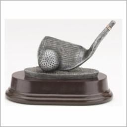 Golf with Gold Trim Resin Trophy