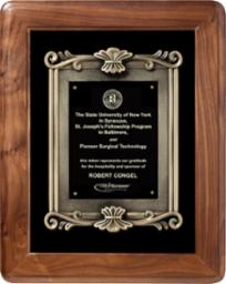 Genuine Walnut Plaque 12 x 15 Black Velour