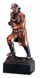 Fireman with Child 11.5" Resin Trophy