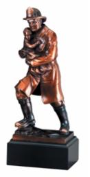 Fireman with Child 11.5" Resin Trophy - view 6