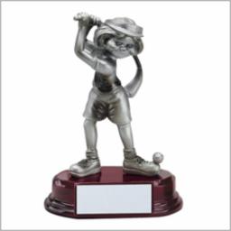 Comic Female Golfer Resin Trophy - view 8