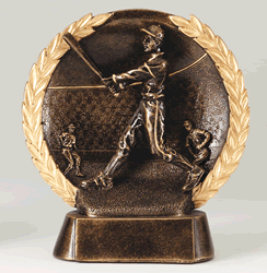 Baseball Player at Bat Circle Resin Trophy 5.5"