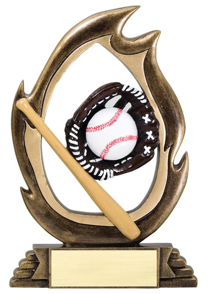 Baseball Flame 6" Resin Trophy - view 2