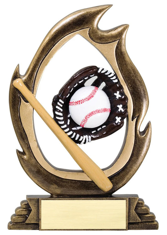 Baseball Flame 6" Resin Trophy