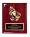Rosewood Piano Finish Plaque with Praying Hands