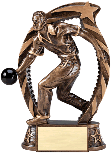 Running Star Bowling Male 7.5" Resin Trophy