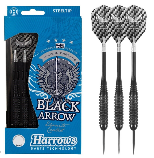 Harrows Superior Black Arrow Steel Tip Dart Set