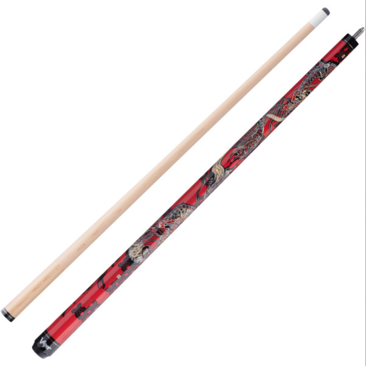 Viper Underground Junior Pool Cue Stick - 2-Piece Billiard Cue With Tattoo Graphics