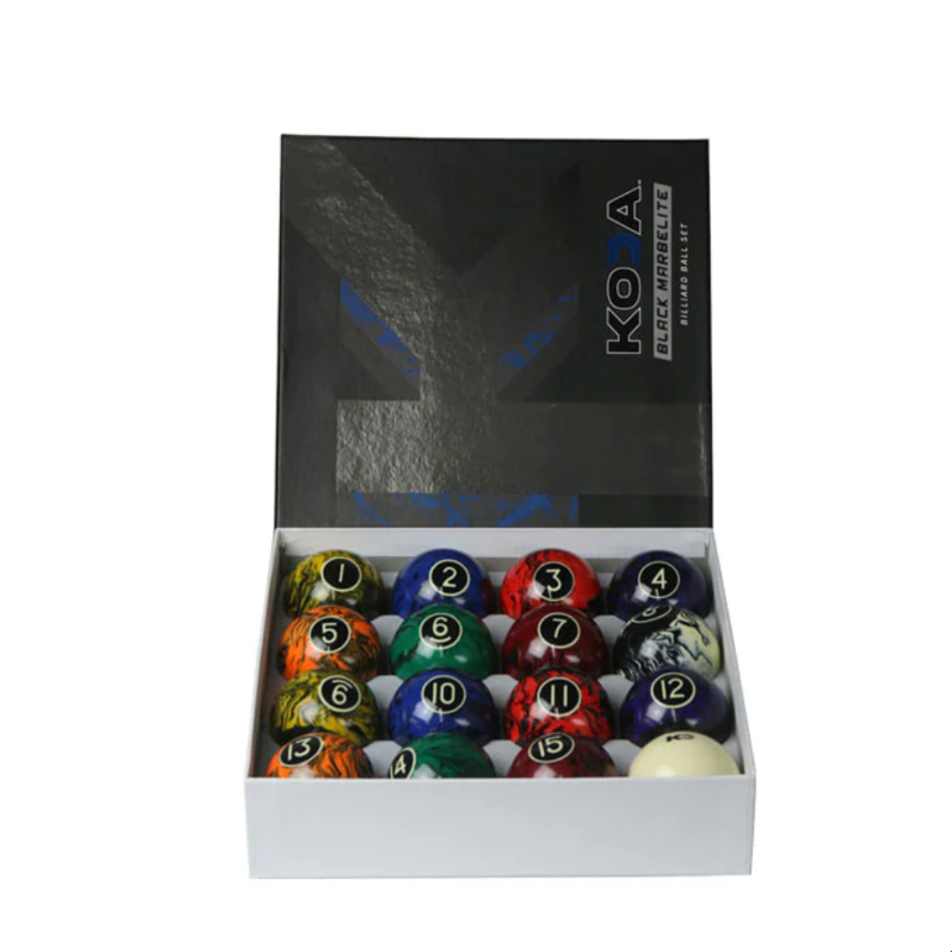 Koda Black Marbelite Billiard Ball Set