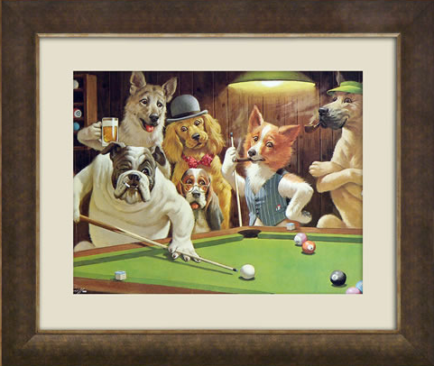 The Hustler (Dogs Playing Pool) Art