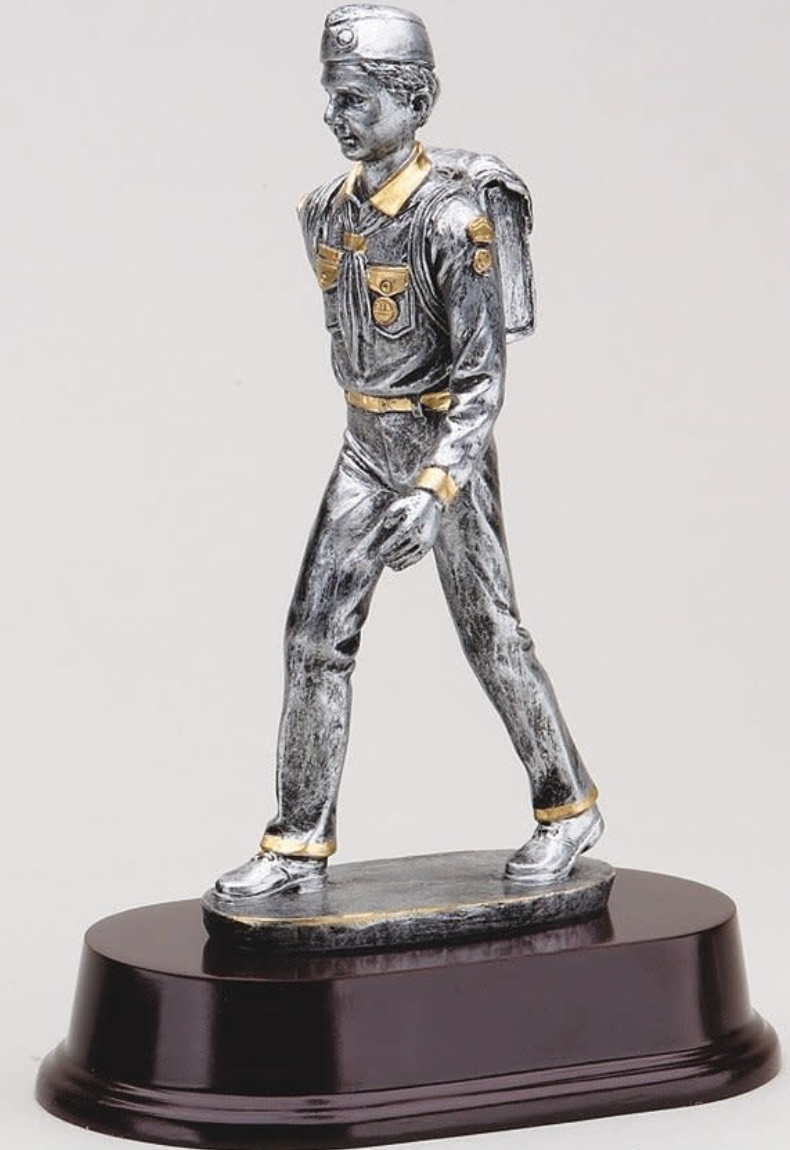 Boy Scout with Gold Trim Resin Trophy - view 6
