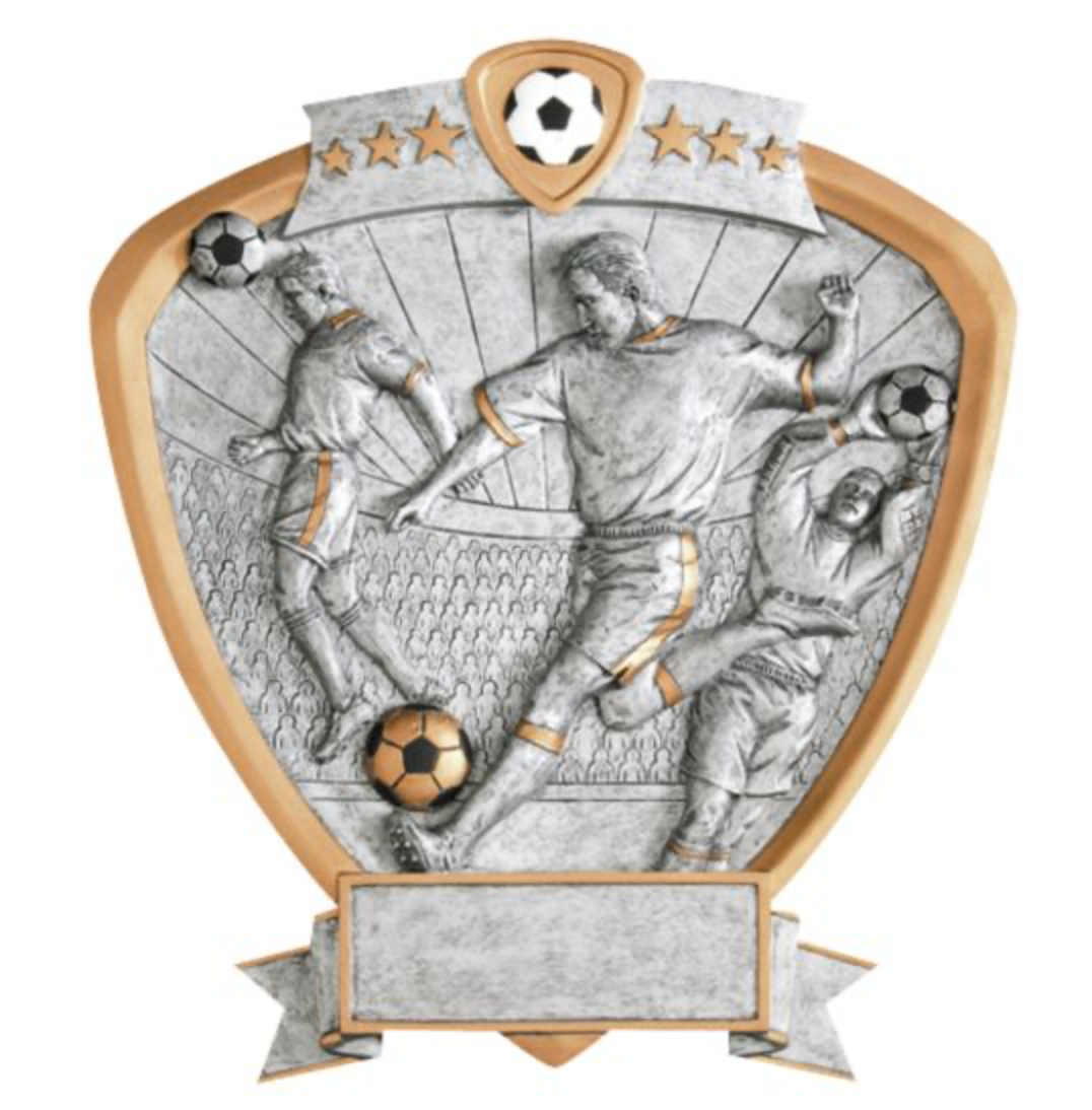 Male Soccer Player Resin Shield