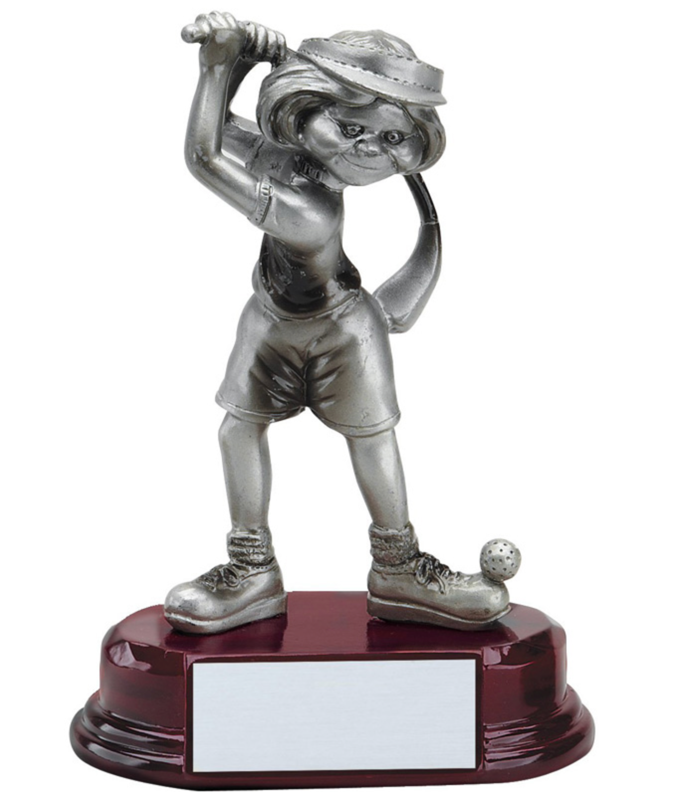 Comic Female Golfer Resin Trophy