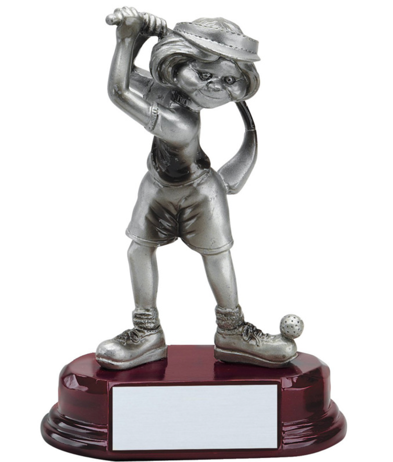 Comic Female Golfer Resin Trophy - view 7