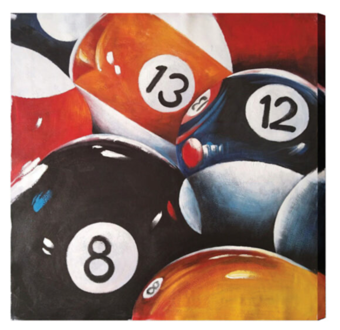 8, 12, & 13 Balls Oil Painting Canvas