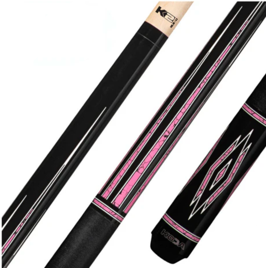 K2 Black, Pink Moarcota Points W/Black Irish Linen Wrap