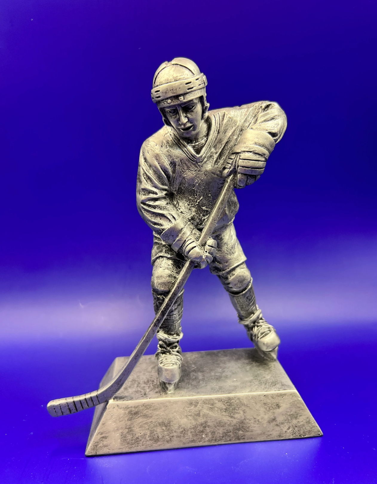 Silver Hockey Resin Trophy 8"