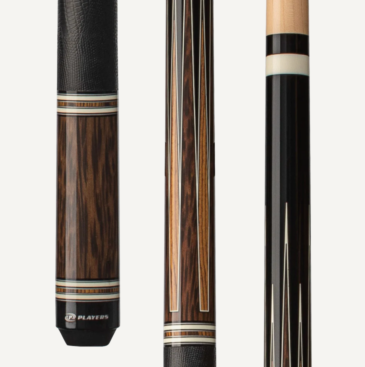 Players Black Palm & Bocote Cue With Embossed Leather Wrap