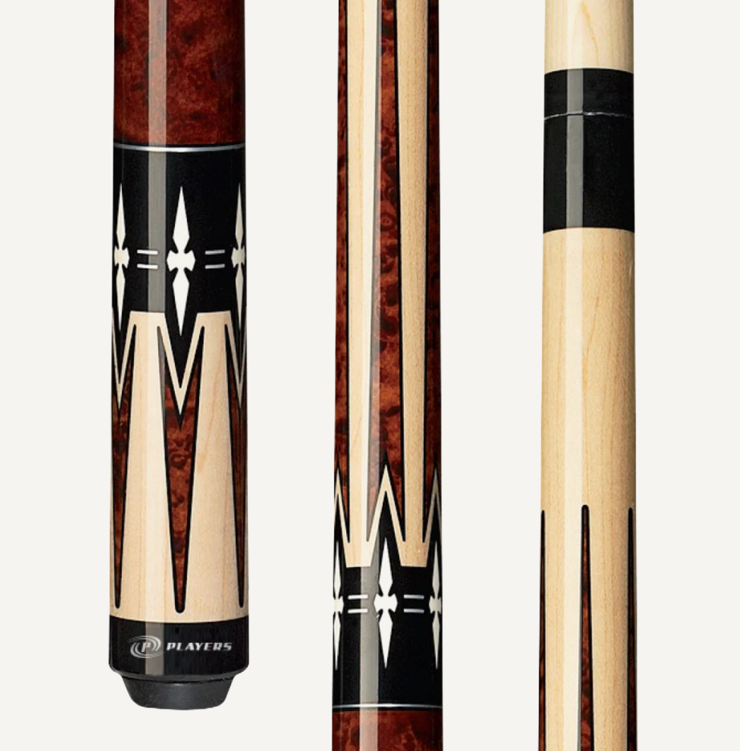 Players Cherry & Natural Wrapless Cue