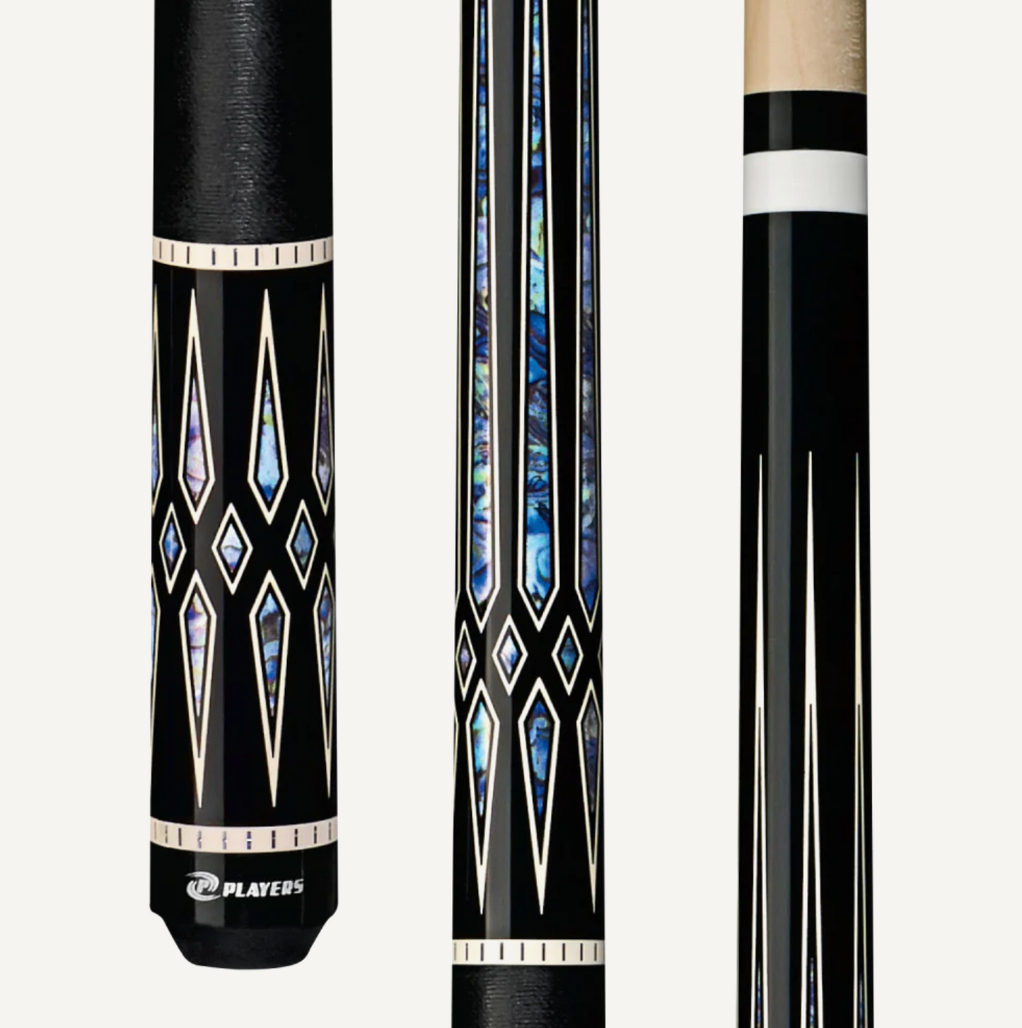 Players Black With Blue Recon Cue With Black Linen Wrap